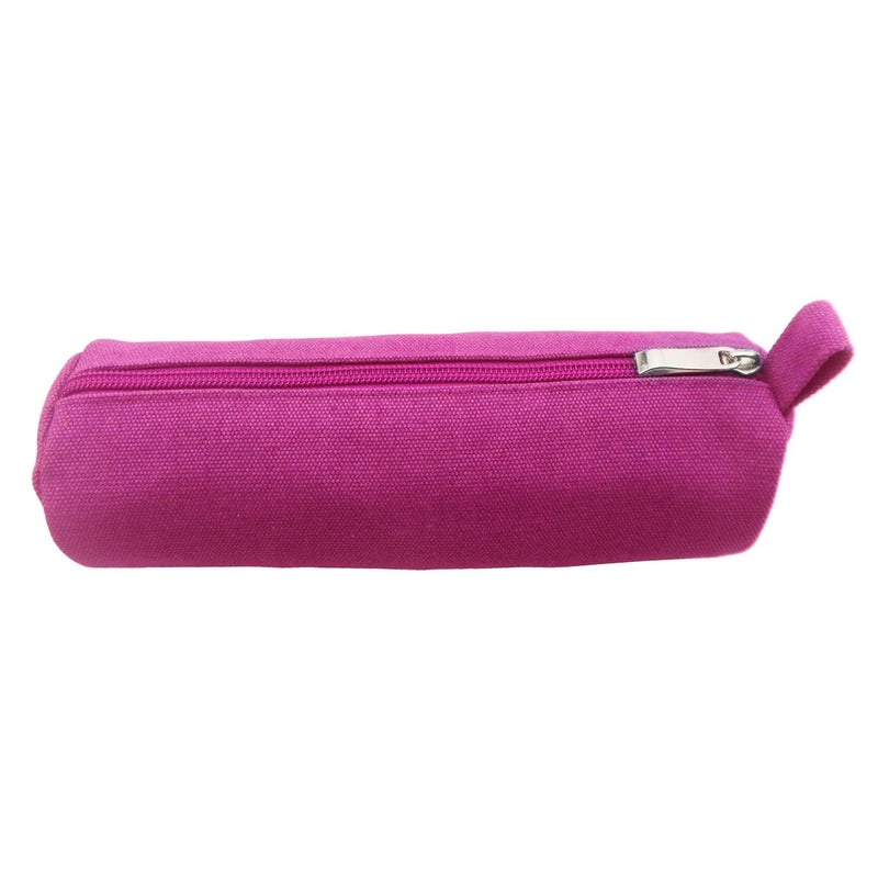 Enyuwlcm Heavy Canvas Stationery Stylish Simple Pencil Bag and Durable Compact Zipper Pencil Case Pouch 1 Pack Pink - Image 1
